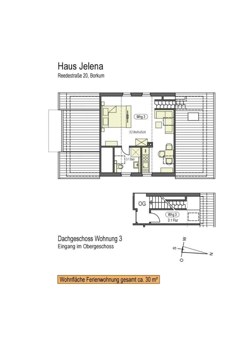 Haus Jelena Appartement 3 ボルクム エクステリア 写真